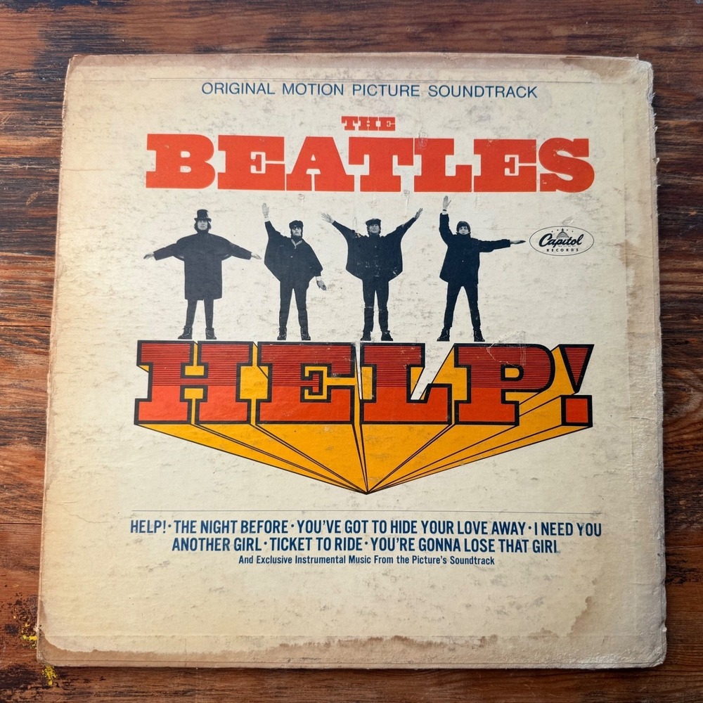 The Beatles Help! Mono LP 1965 Capitol MAS-2386‎ OG Rainbow Label Etched F